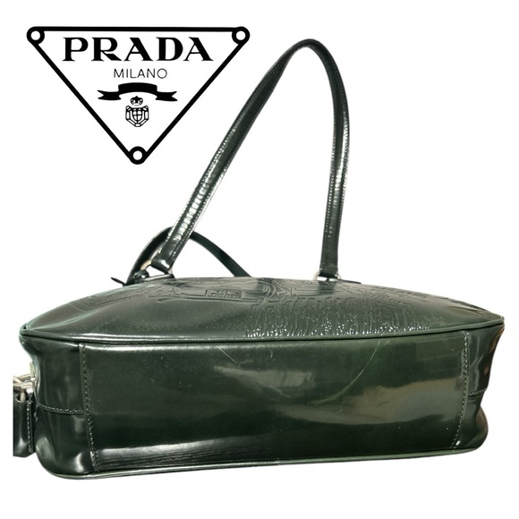 Prada Dark Green Spazalotta Print Bowling Bag - Picture 6 of 11
